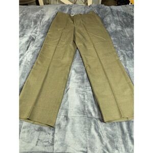 Vintage Statham Garment Corp. Wool Serge‎ Military Green Trousers Mens 30 Short
